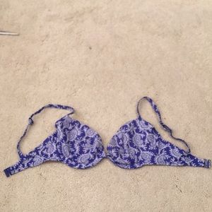Blue underwire Bikini top